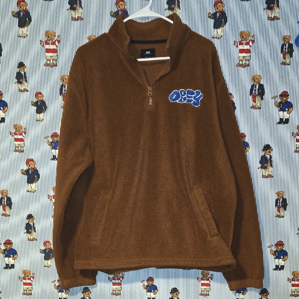 Obey Alley Sepia Quarter Zip Sweatshirt